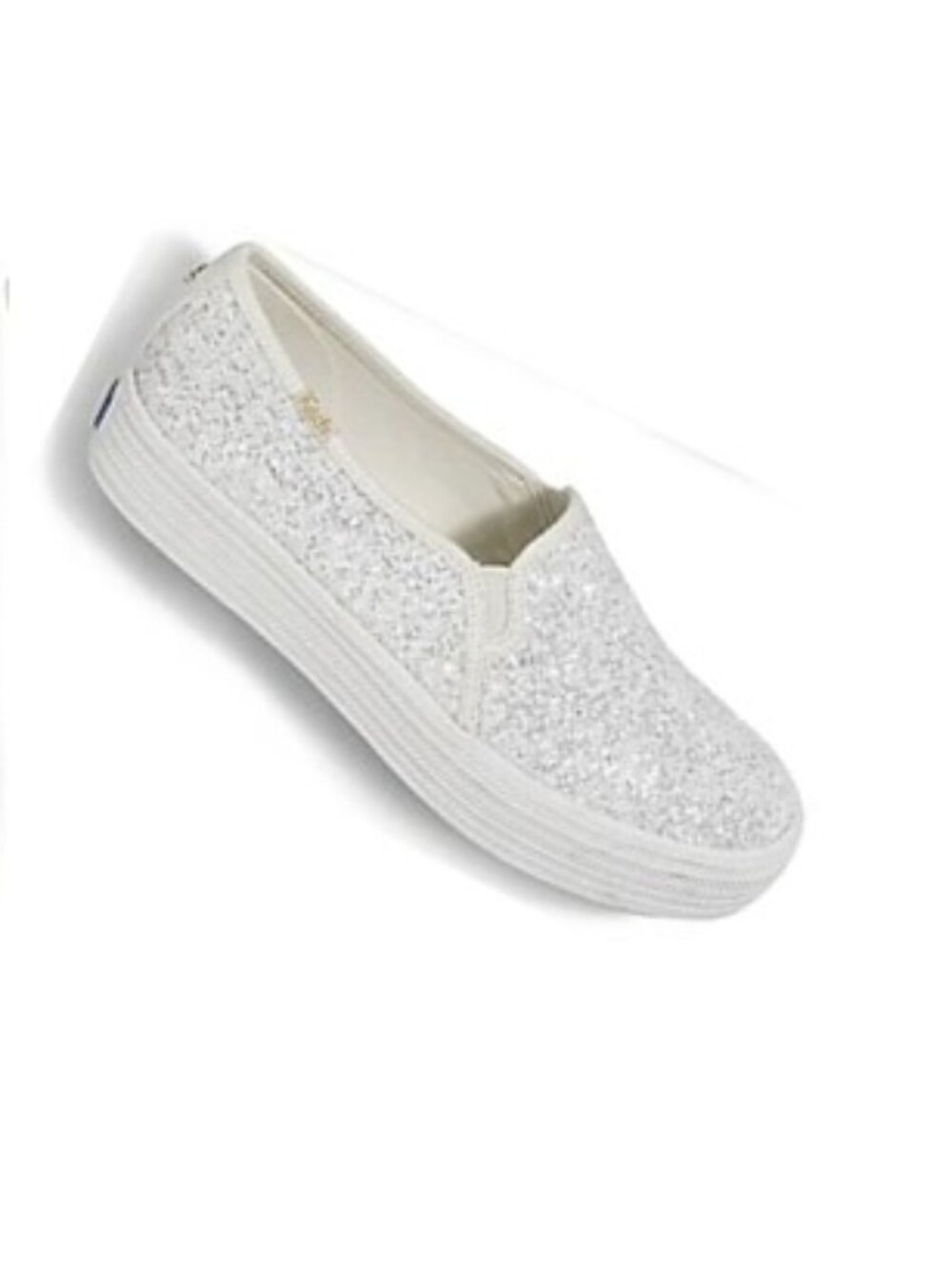 Keds x Kate Spade Triple Decker Silver Glitter  Slip On Sneakers Women's 11